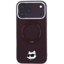 Dėklas Karl Lagerfeld su 360° žiedu-stovu Choupette Head Pin MagSafe, skirtas iPhone 18 Pro / 17 Pro, bordo spalvos Dėklas Karl Lagerfeld su 360° žiedu-stovu Choupette Head Pin MagSafe, skirtas iPhone 18 Pro / 17 Pro, bordo spalvos