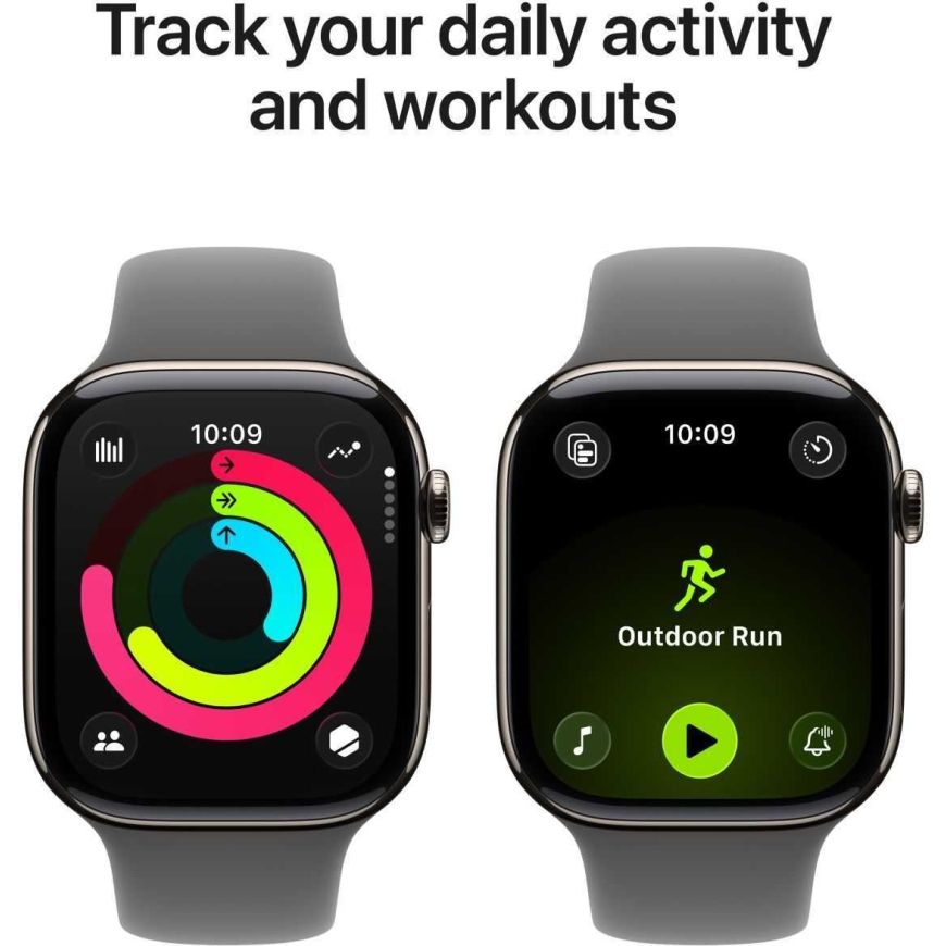 Apple Watch Series 11 Cellular 42 мм Натуральный Титан /Темно-серый Спорт – 3