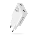 Laturi GaN 2x USB-C Quick Charge 3.0 45W PD valkoinen Laturi GaN 2x USB-C Quick Charge 3.0 45W PD valkoinen