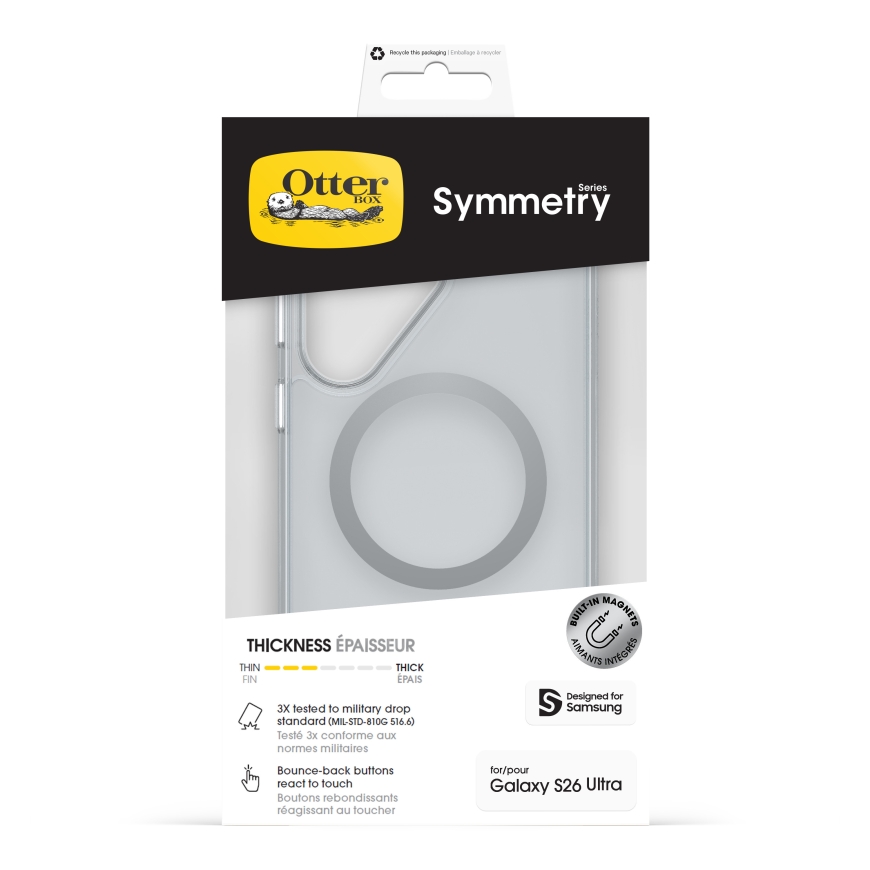 OtterBox Symmetry Clear Magnets apsauginis dėklas, Samsung Galaxy S26 Ultra, skaidrus – 4