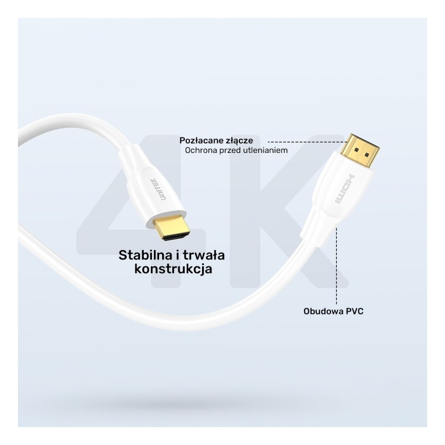 UNITEK HDMI 2.1 8K HDR Cable White 2 m – 2