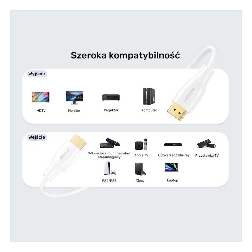UNITEK HDMI 2.1 8K HDR Кабель Белый 2 м – 3