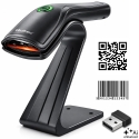 Qoltec Täpne traadita baarikoodiskanner 1D 2D + skanneri alus | QR | EAN | USB