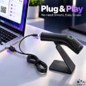 Qoltec Precīzs bezvadu svītrkodu skeneris 1D 2D + skenera statīvs | QR | EAN | USB Qoltec Precīzs bezvadu svītrkodu skeneris 1D 2D + skenera statīvs | QR | EAN | USB