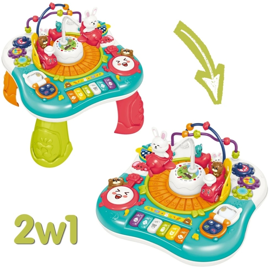 WOOPIE BABY 2 in 1 interaktiivinen koulutuspöytä pianon äänillä – 4