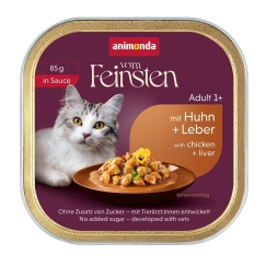 ANIMONDA Vom Feinsten Täiskasvanutele kastmes Kana ja maks - märg kassitoit - 85g