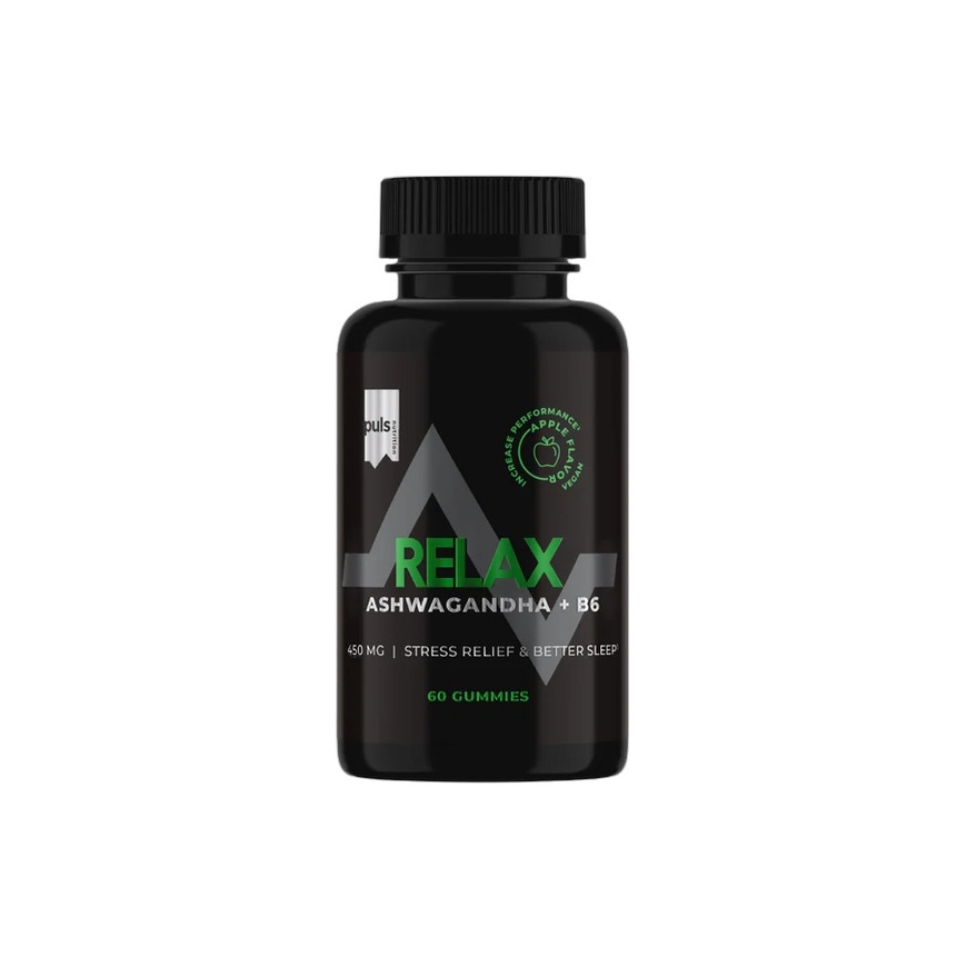 Puls Nutrition Relax Gummies Ashwagandha + B6 purutabletit, 60 tabl