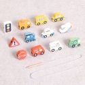 Woopie Vihreä puinen pujottelulelu Kuljetus 13 kpl Woopie Vihreä puinen pujottelulelu Kuljetus 13 kpl