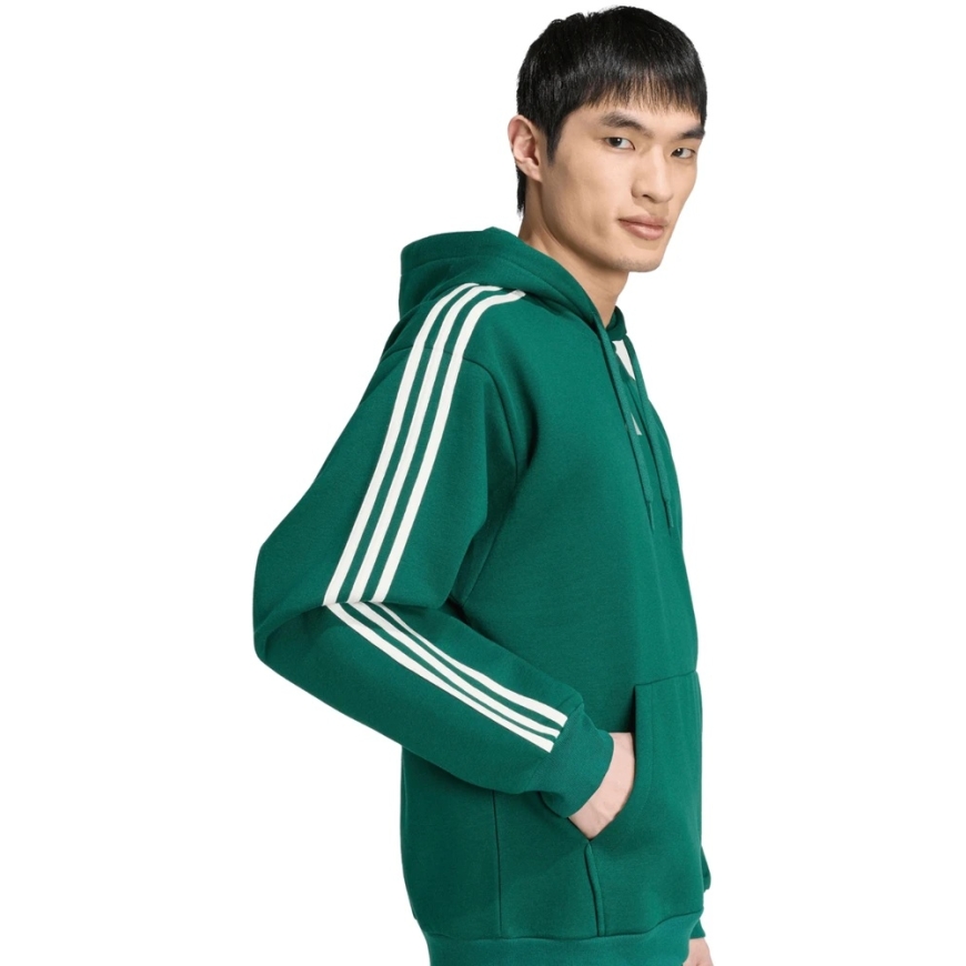 Мужская худи adidas Essentials 3-Stripes Fleece зеленая KZ1413 (M) – 5