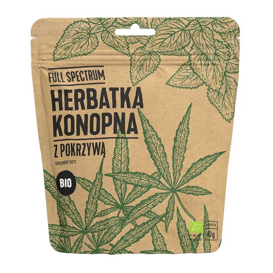Full Spectrum Kanapių arbata su dilgėlėmis, maisto papildas, 40 g