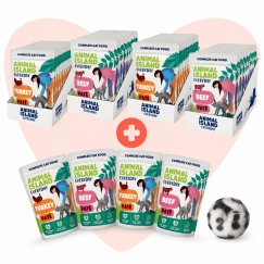 ANIMAL ISLAND Love Box Pate Box + Mänguasi - niiske kassitoit - 48x100g
