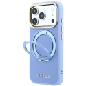 Guess Ring Stand -kotelo 360 Grained Classic Logo MagSafe iPhone 18 Pro Max / 17 Pro Max Vaaleansininen Guess Ring Stand -kotelo 360 Grained Classic Logo MagSafe iPhone 18 Pro Max / 17 Pro Max Vaaleansininen