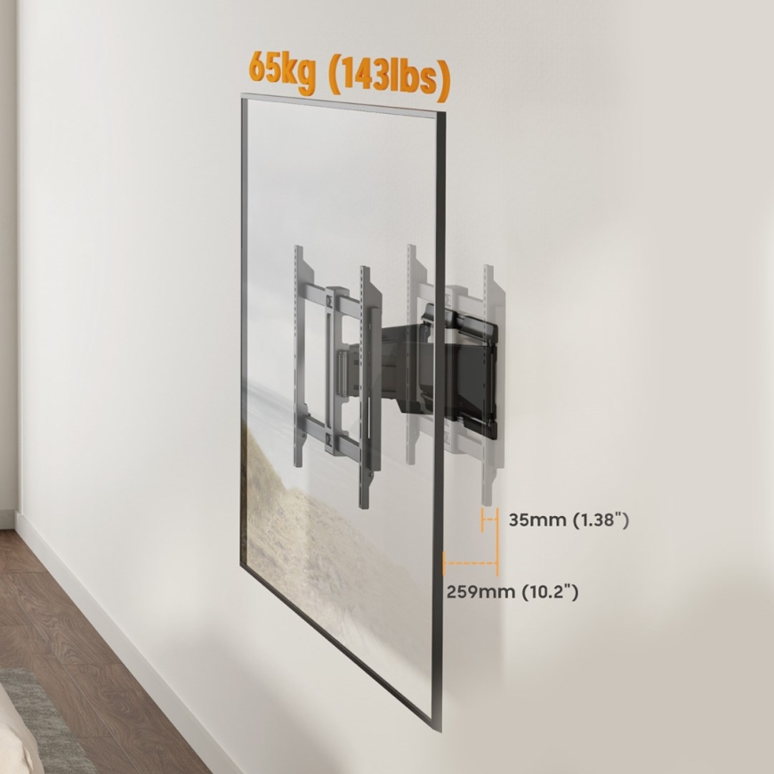 Maclean TV stiprinājums / statīvs, maksimālā VESA 600x400, 37-90", maksimālā slodze 65 kg, melns, MC-881 N – 5
