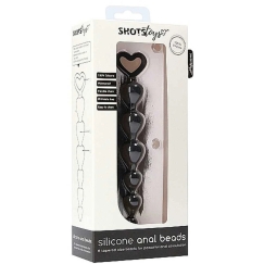 ShotsToys Silikoninen anaalihelmi Musta pistoke 17,5 cm
