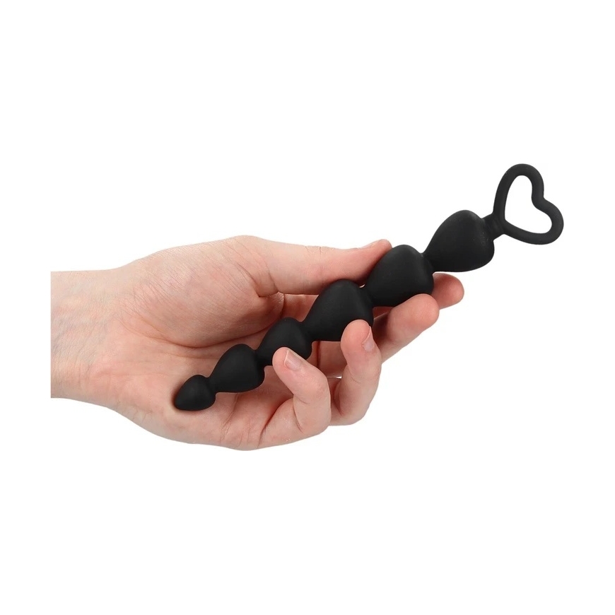 ShotsToys Silicone Anal Beads Black Plug 17.5 cm – 4