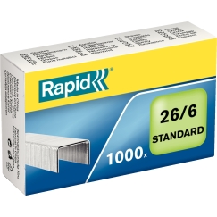 Rapid Standard staples 26/6, galvanized, 1000 pcs