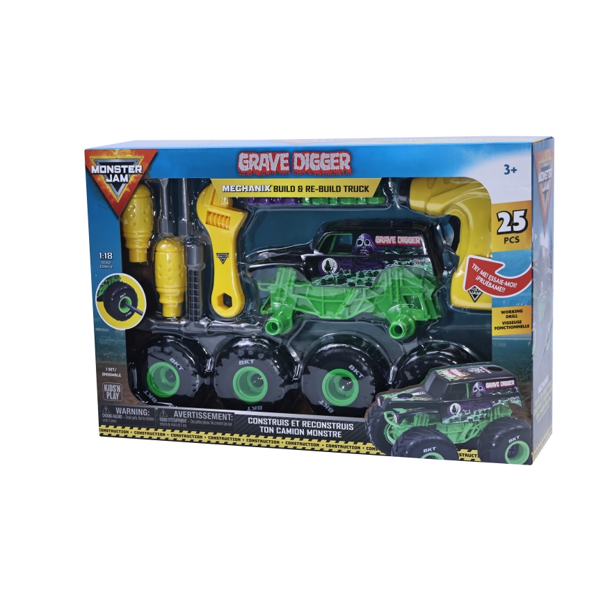 Monster Jam Mechanix 1:18 Grave Digger modeleļu automašīna – 3