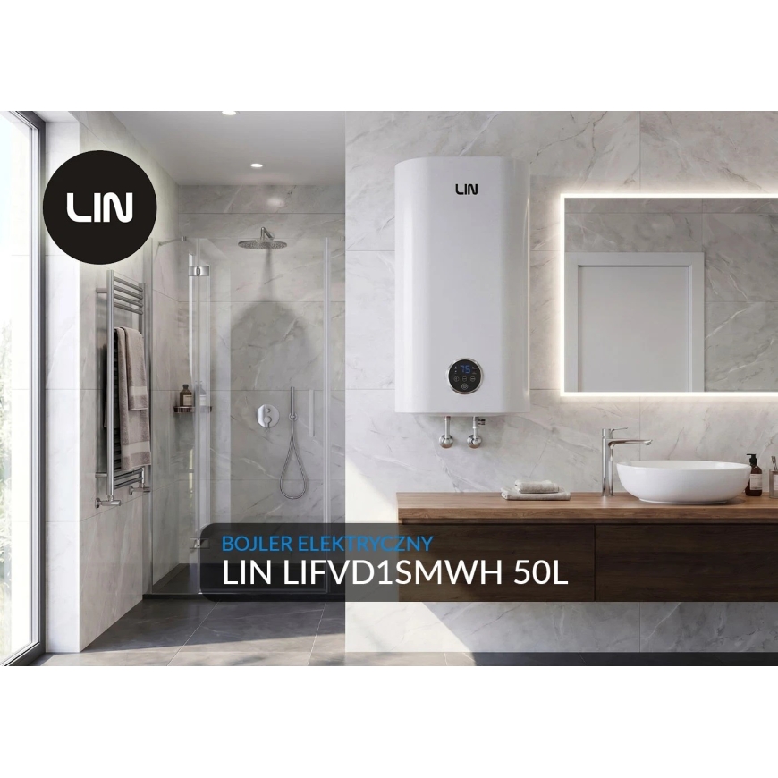 Electric water heater LIN LIFVD1SMWH 50L SMART white – 2