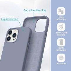 Riff "Minkštas silikono dėklas iPhone 13 Pro" Levandų Pilkas
