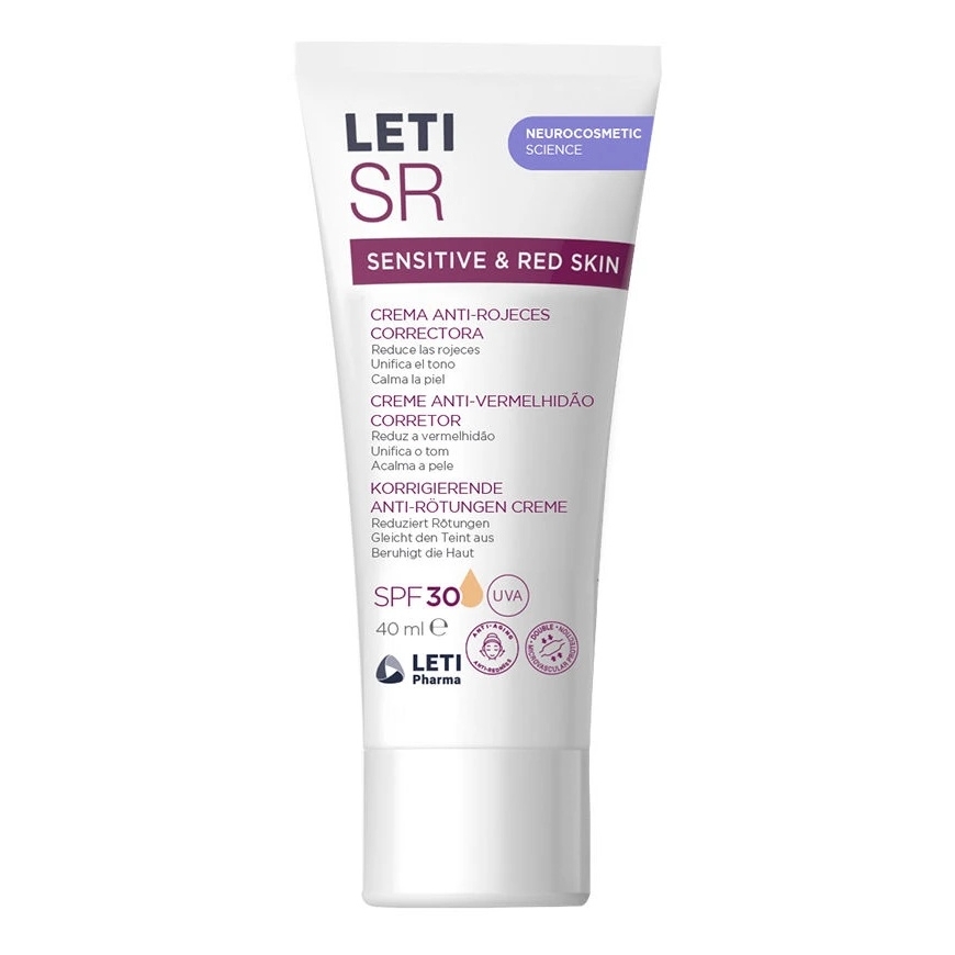 Leti Pharma LETISR SENSITIVE & Punane nahk parandav kreem punetuse vastu SPF30 40 ml