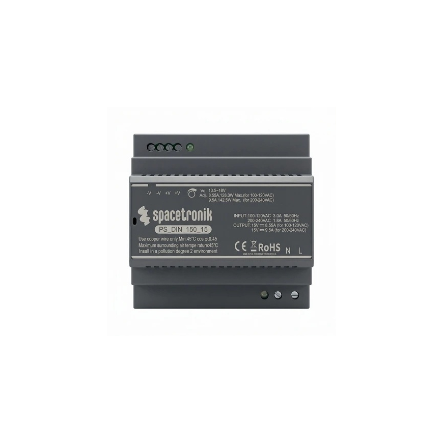 Spacetronik DIN 150 W 15 V 9,5 A toiteallikas