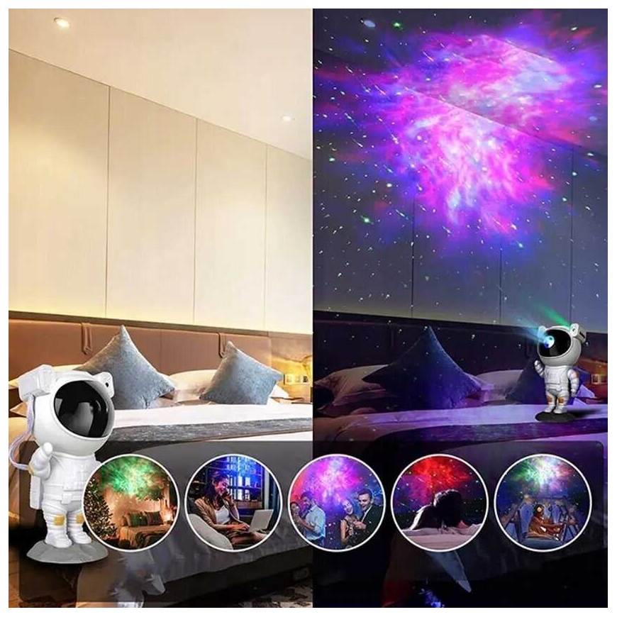 Riff Astronaut projektorius LED lemputė su nuotolinio valdymo pultu
