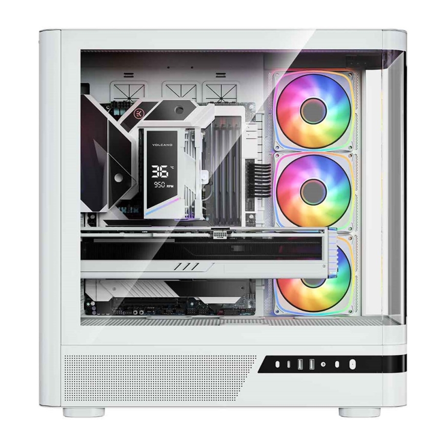 MODECOM Volcano Volcano AQ200 ARGB Midi Balts – 4