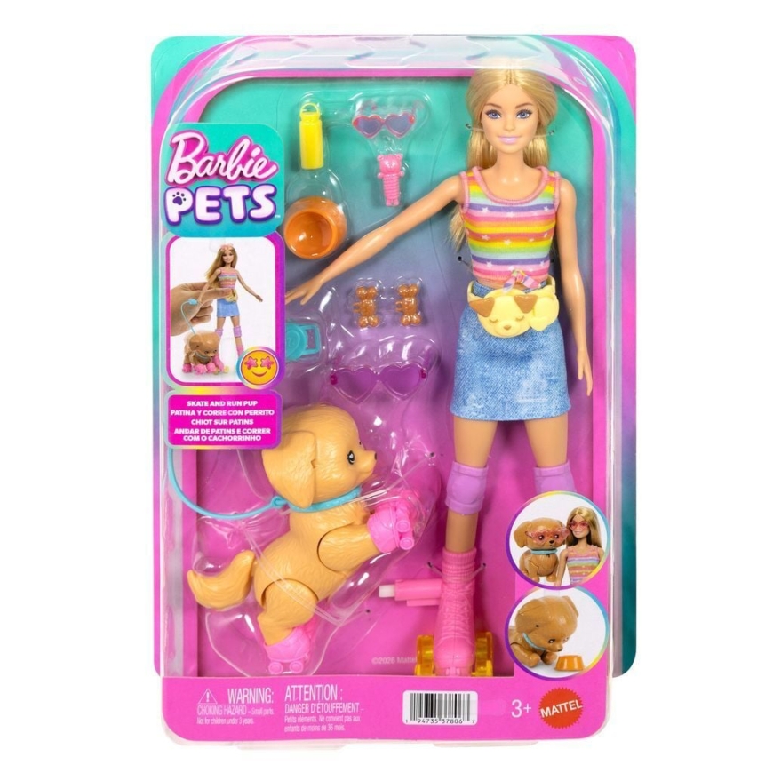 Barbie Pets, roller-skating mold doll and pet