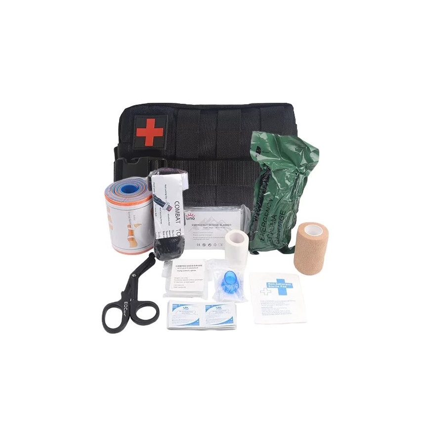 HELBO Depan HEL002 black tactical military first-aid kit with 13 items
