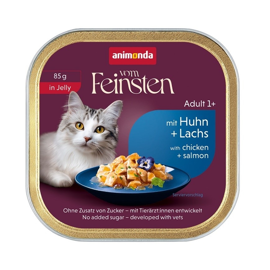 ANIMONDA Vom Feinsten Adult в желе с курицей и лососем - влажный корм для кошек - 85 г