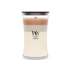 WoodWick Café Macchiato vaska svece Cilindrs Kafija Balta, Brūna 1 gab.