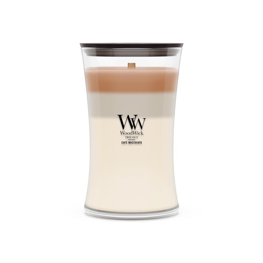 WoodWick Café Macchiato vaha küünal Tsylinder Kohv Valge, Pruun 1 tk