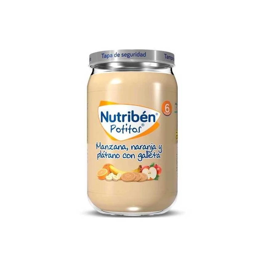 Nutribén Пюре из яблок, апельсинов, бананов, бананов и печенья 235 г