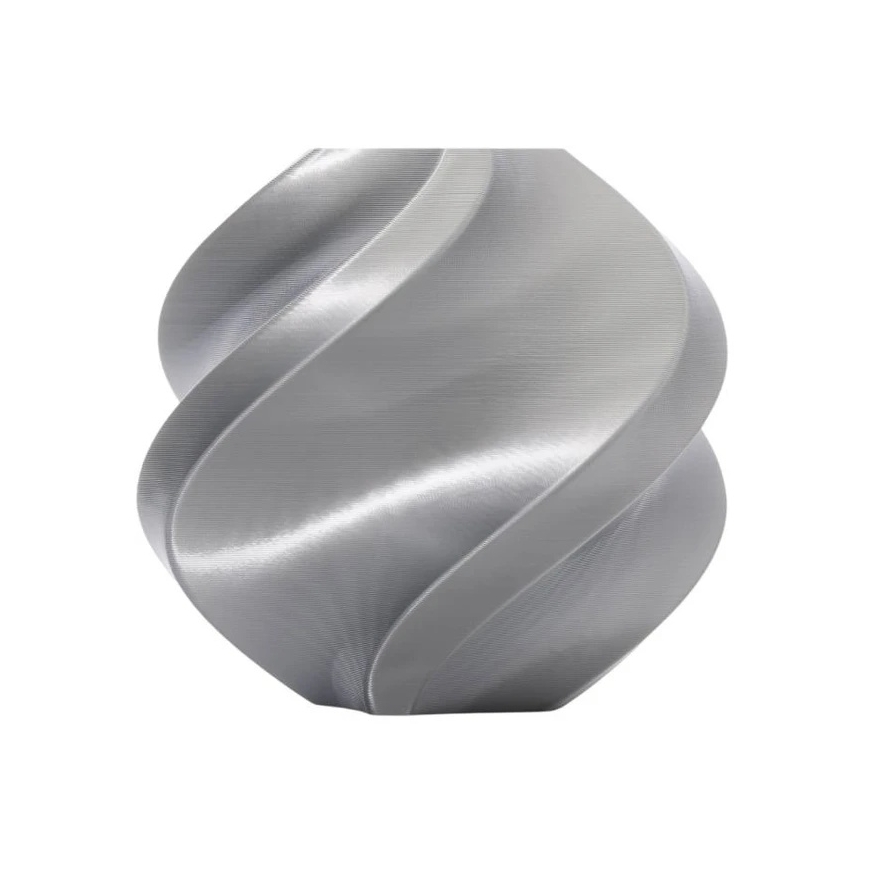 3D Plastic – PLA Silk+ Silver Filament Refill | 1.75mm, 1kg | Bambu Lab – 2