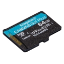 Kingston Technology 64GB microSDXC Canvas Go Plus Gen4 200R A2 U3 Single Pack w/o ADP