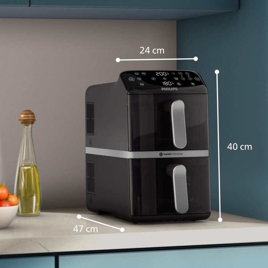 Philips 4000 serijos NA461/00 Stacked Dual Basket oro fryer – 2