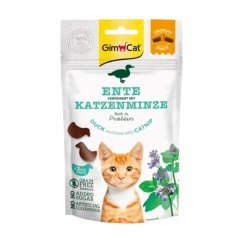 GIMCAT Traškučiai užkandžiai su antis ir katžole – kačių skanėstas – 50g