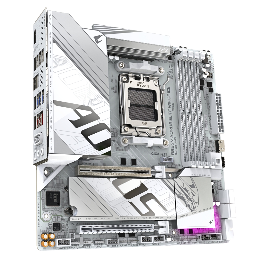 GIGABYTE B850M AORUS ELITE WIFI6E ICE AMD B850 Pistoke AM5 mikro ATX – 3