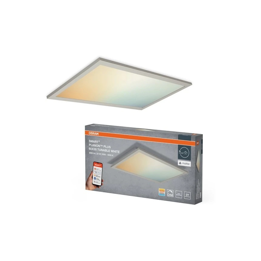 Osram Smart+ planon plus Wifi TW 600 x 300 мм | 22 Вт | Регулируемый Белый | Wi-Fi – 4