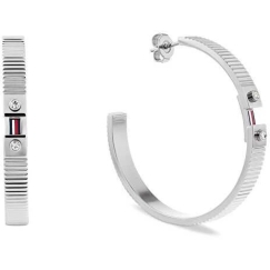 Tommy Hilfiger Vavistuttavat teräksiset renkaat kristalleilla „Stripes“ 2781049