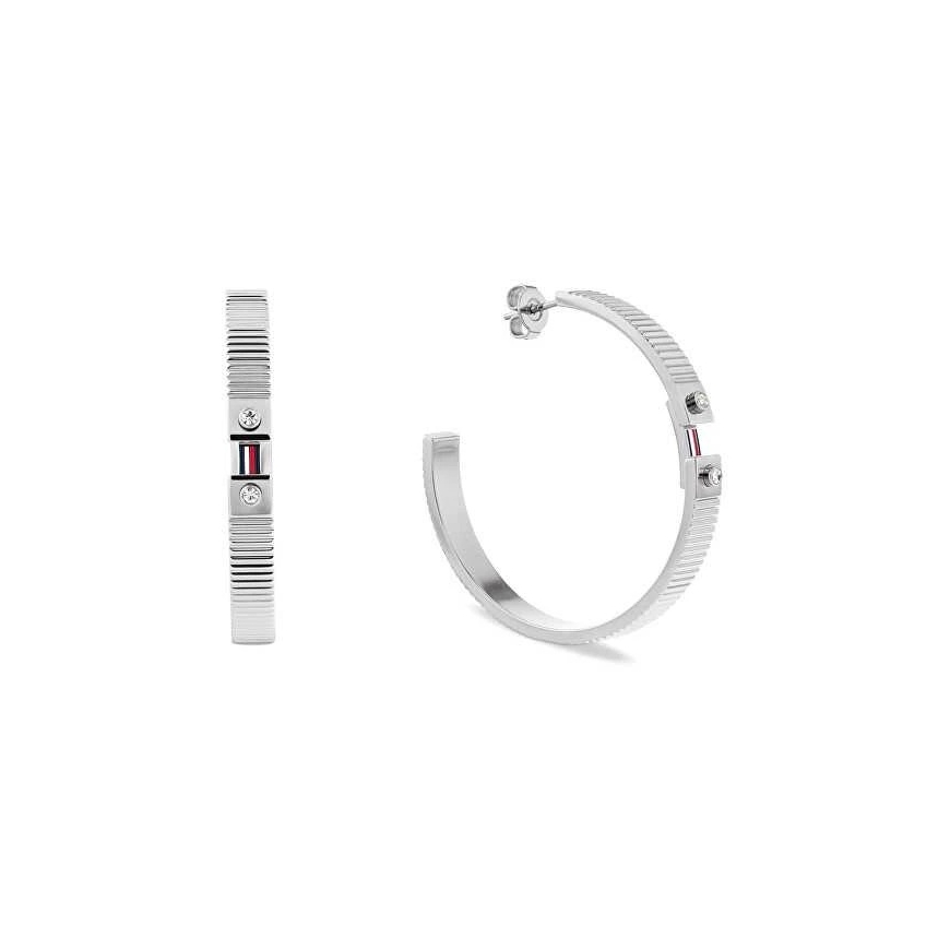 Tommy Hilfiger Apburošie tērauda gredzeni ar kristāliem „Stripes“ 2781049