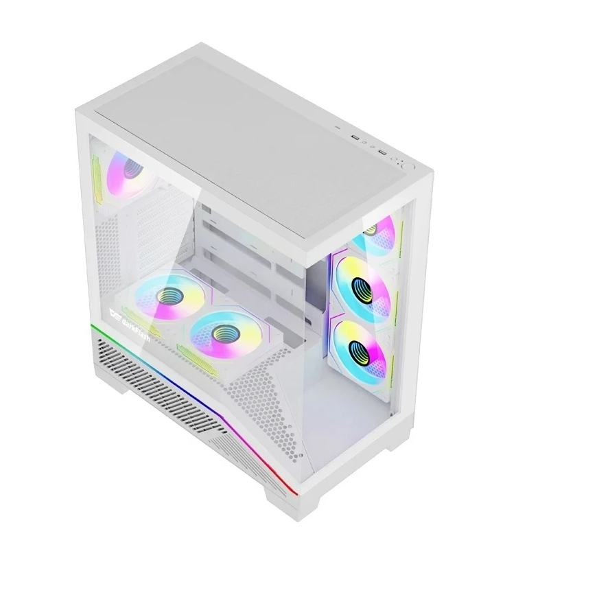 Datora korpuss - DarkFlash K430 | ATX | 6 ventilatori | USB-C | Balts – 5