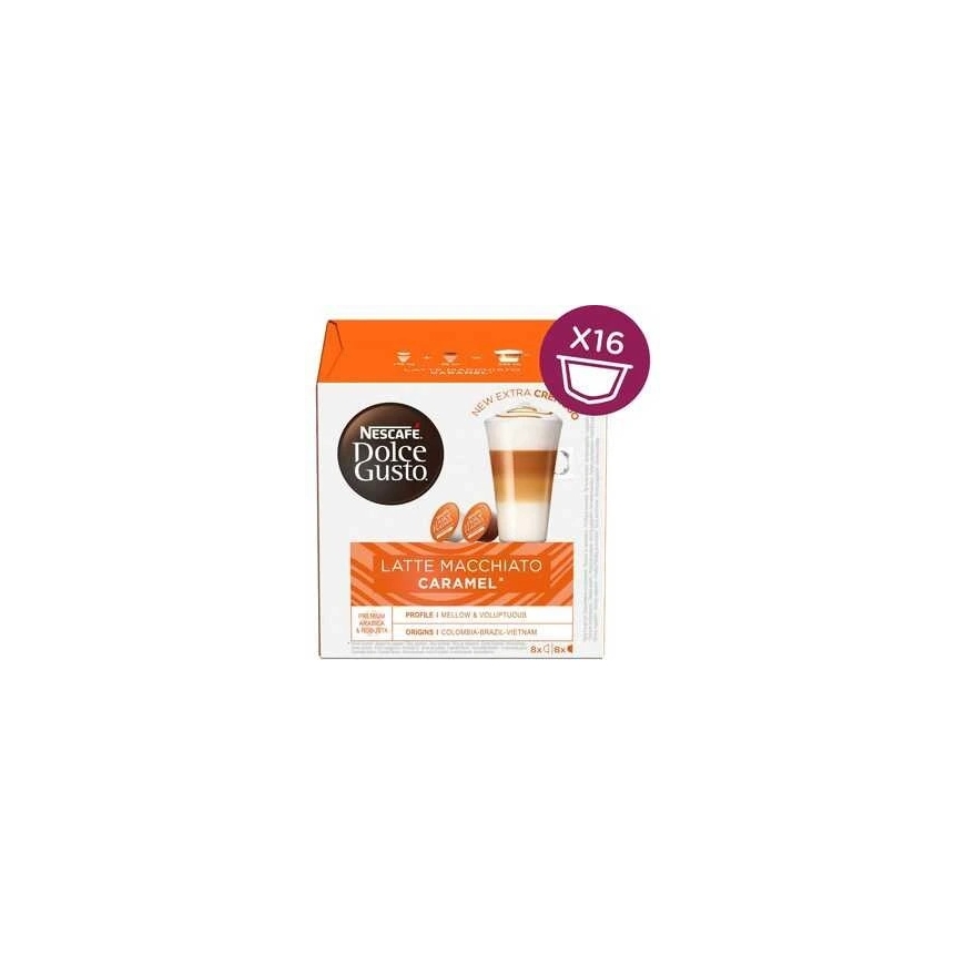 Nescafe Kavos kapsulės DOLCE GUSTO LATTE MACCHIATO CARAMEL, 8+8 vnt. – 4