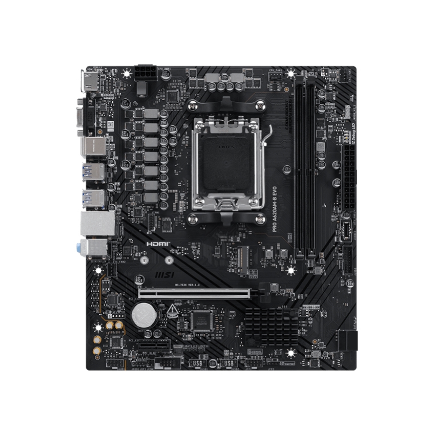 MSI PRO A620AM-B EVO pagrindinė plokštė AMD A620A AM5 lizdas ATX