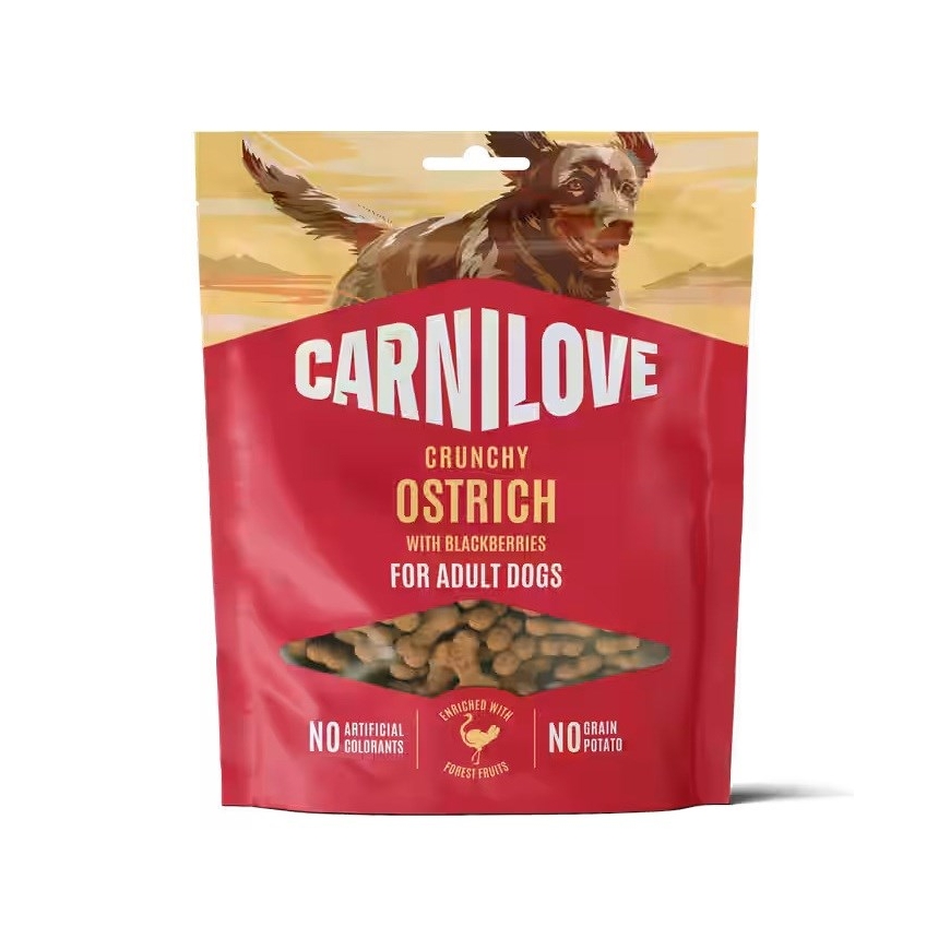 CARNILOVE Rapsakka strutsi mustikoilla - koiranherkku - 200g