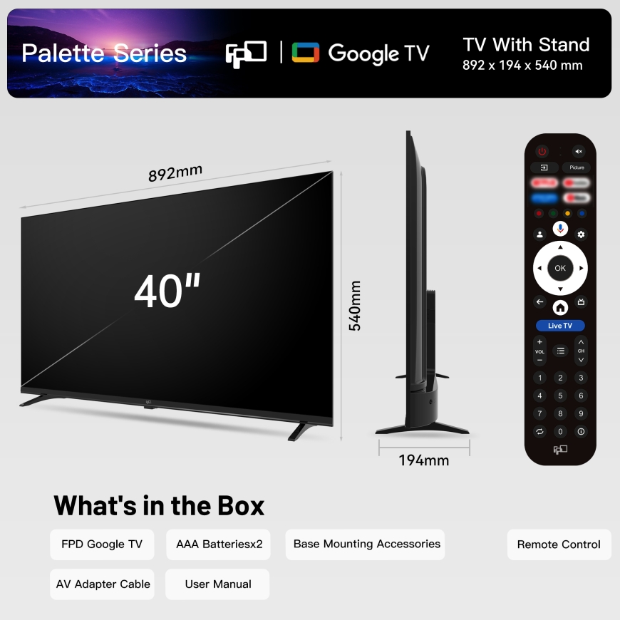 FPD 40" D700 – Full HD LED Google TV – 3