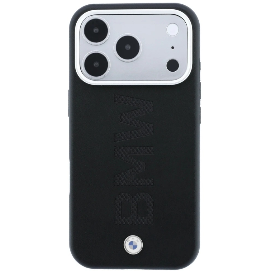 BMW Sign Deboss Quilted Metal Logo MagSafe-kotelo iPhone 18 Pro Max:lle - tummanharmaa – 3
