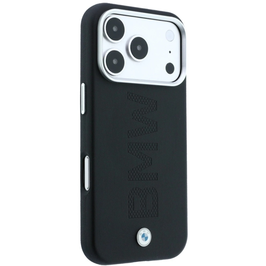 BMW Sign Deboss Quilted Metal Logo MagSafe ümbris iPhone 18 Pro Max jaoks - tumehall – 4