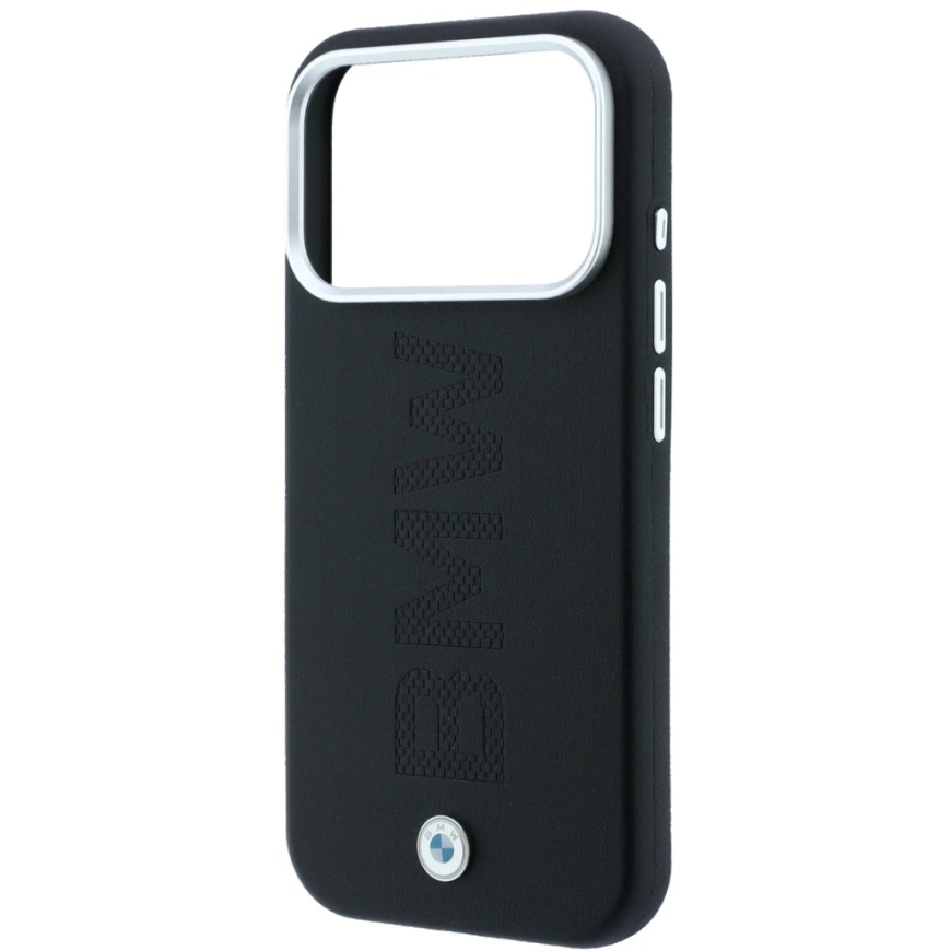 BMW Sign Deboss Quilted Metal Logo MagSafe-kotelo iPhone 18 Pro Max:lle - tummanharmaa – 5