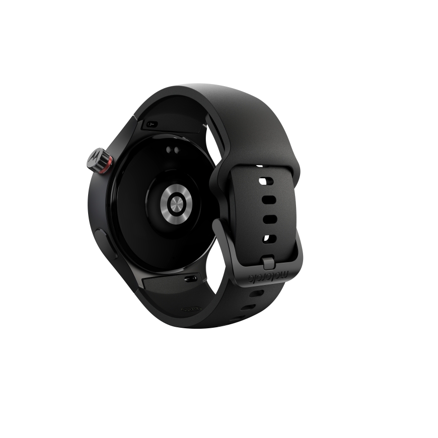 Motorola Moto Watch 3,63 cm (1.43") OLED 47 mm Skaitmeninis Lietimui jautrus ekranas Juoda GPS (paly – 4